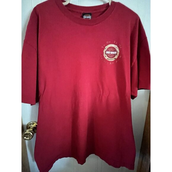 Harley Davidson T Shirt Men's 2xl Red Pirate Biker Double Sided Adult see photos - Picture 3 of 16